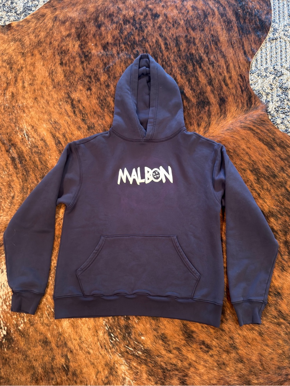 Rare Malbon Golf x Steve Aoki Fesque Hoodie Navy Prototype Sample Made in USA XS